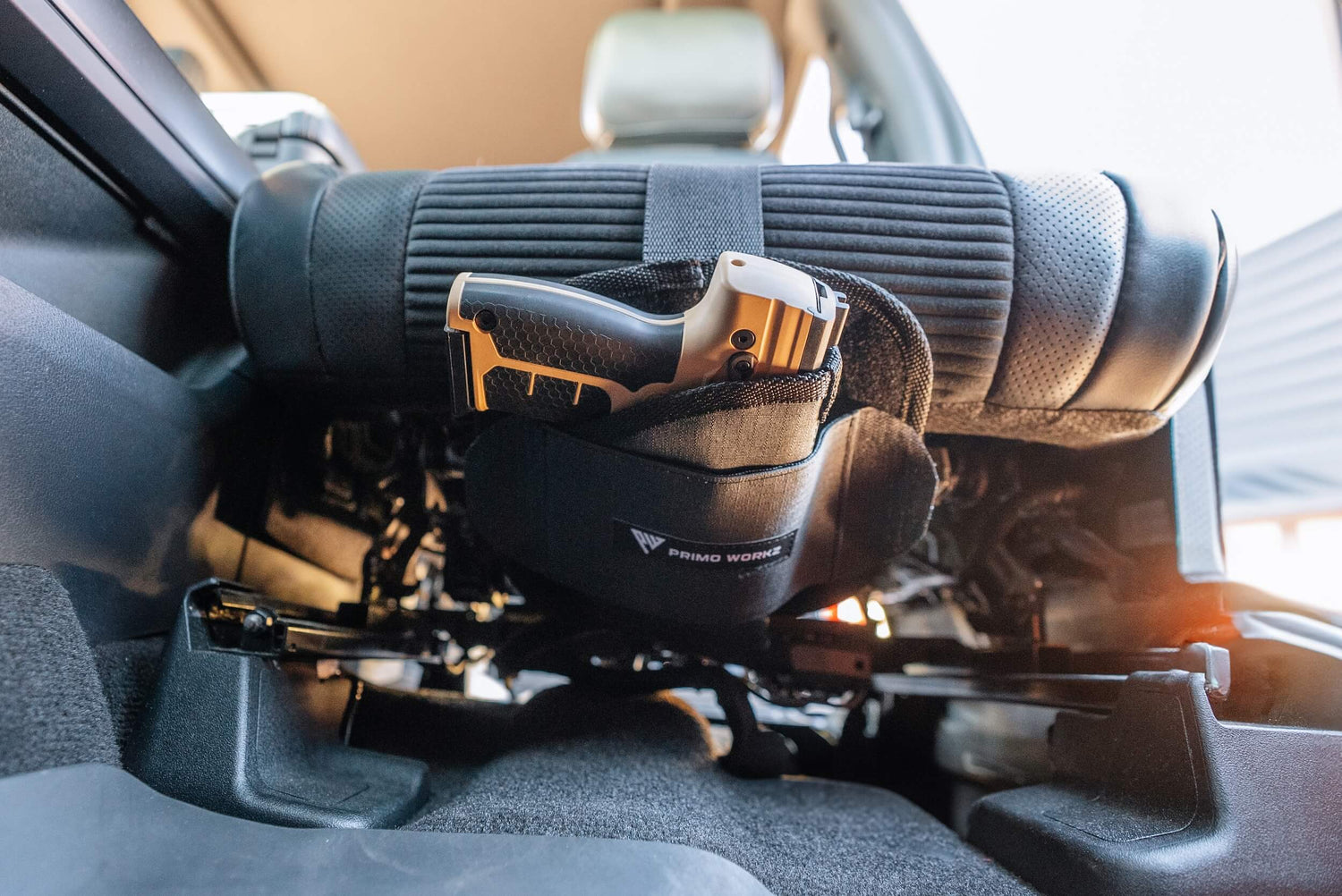 under seat vehicle holster for pistols