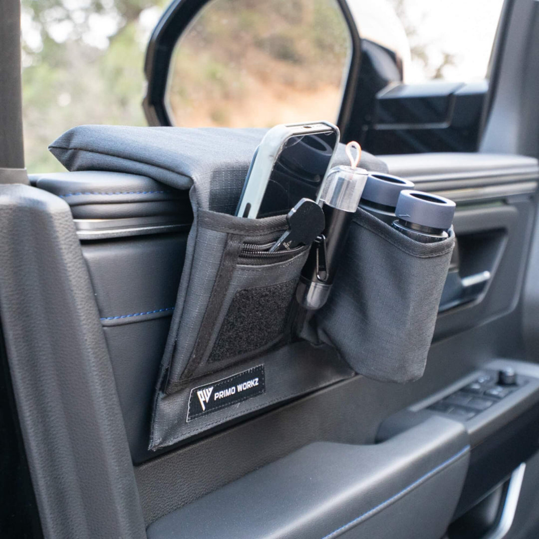 Armrest - with Cupholder - Black Canvas - Driver Side